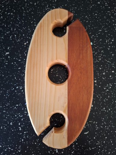 Mahogany & Pine Wine Glass/Wine Holder - £15