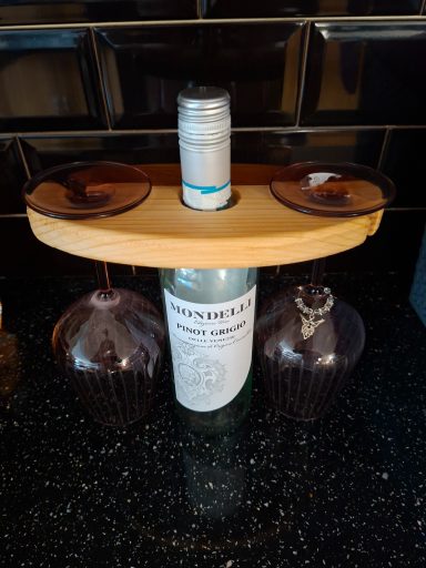 Mahogany & Pine Wine Glass/Wine Holder - £15
