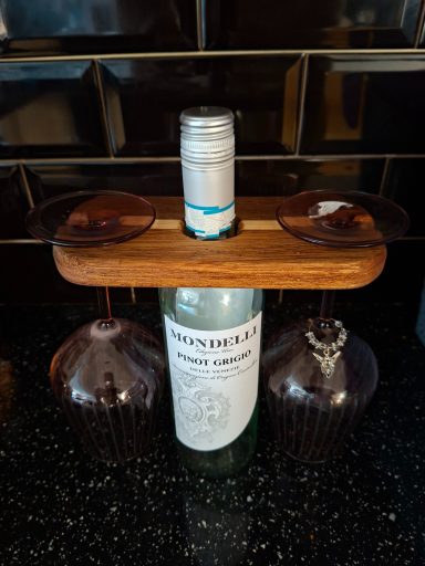 Mahogany & Oak Glass & Wine Holder - £15